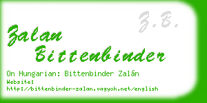zalan bittenbinder business card